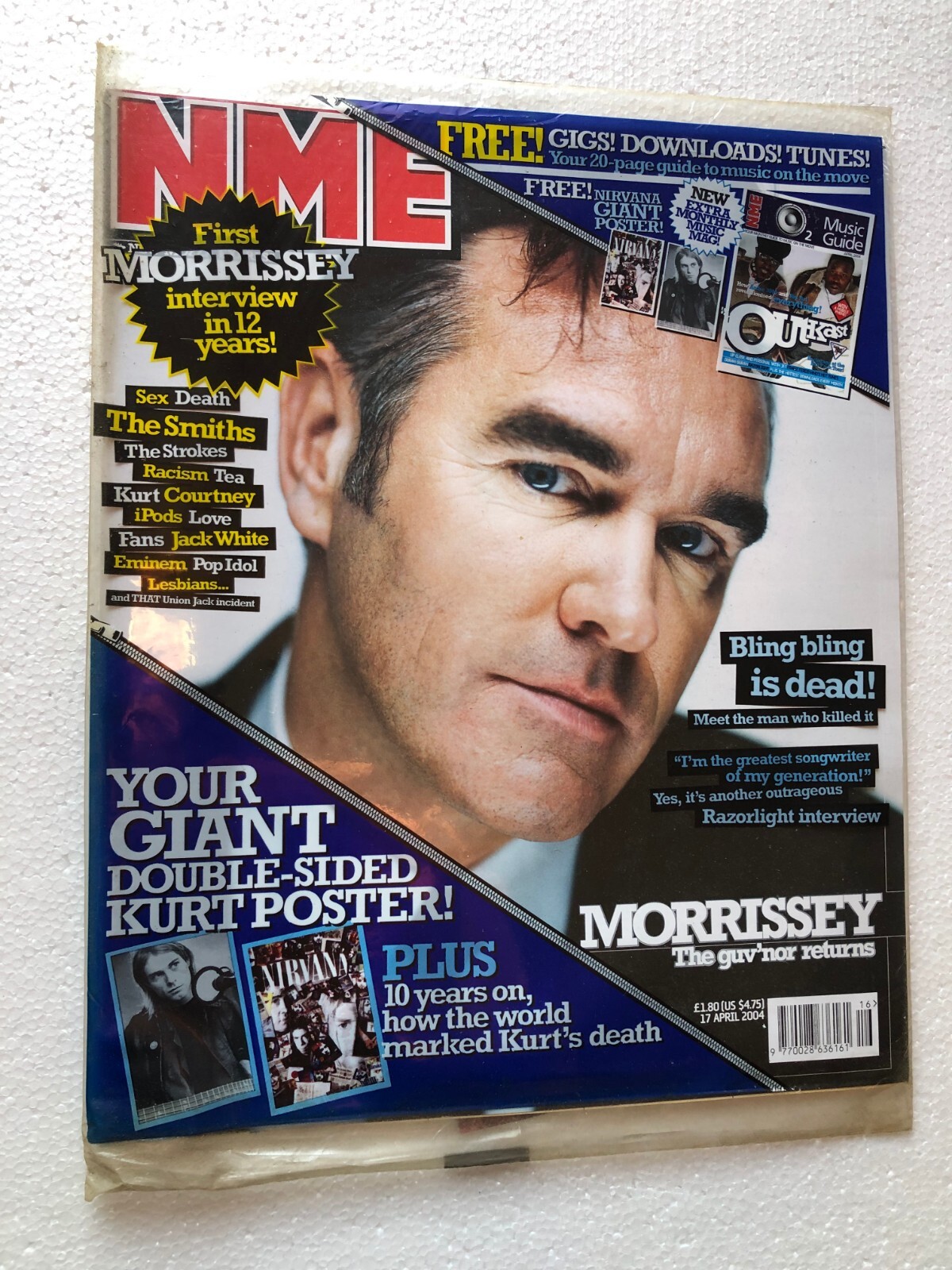 NME - 2004 17 April Sealed Magazine MORRISSEY Interview & 2 x NIRVANA Posters