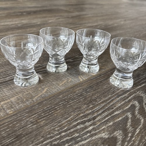 Set Of 4 Vintage Crystal Cordial Shot Glasses 3”