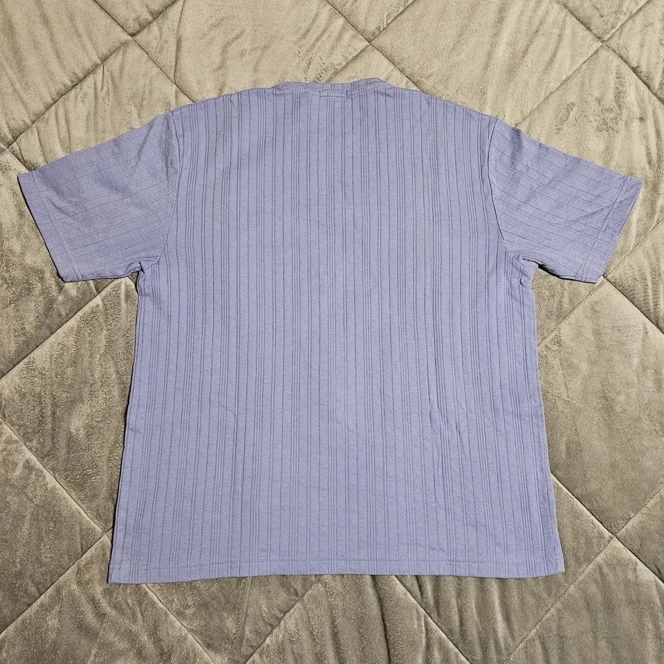 Axcess Men’s Blue Ribbed Short Sleeve Crew Neck Pullover Shirt Size Large - Image 2 of 4