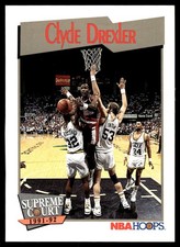 Clyde Drexler 1991-92 Hoops #491 Trail Blazers NBA READ FREE SHIP AutographDen