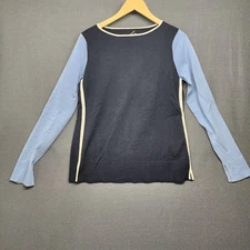 Worth New York Top Womens Small Cotton Blend Blue Stretch Tunic