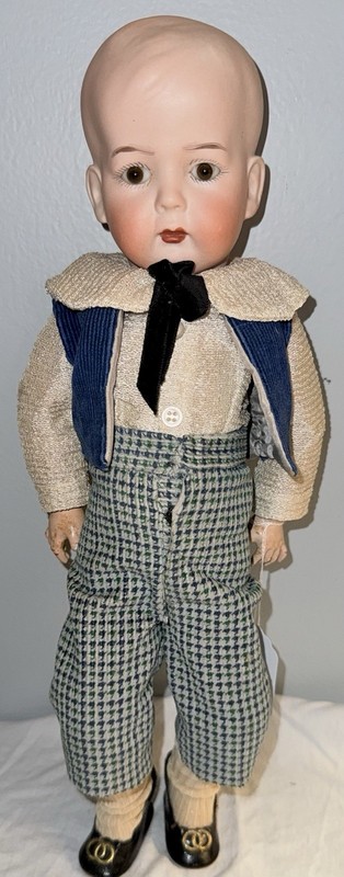 14" Antique German Bisque Head Boy Doll
