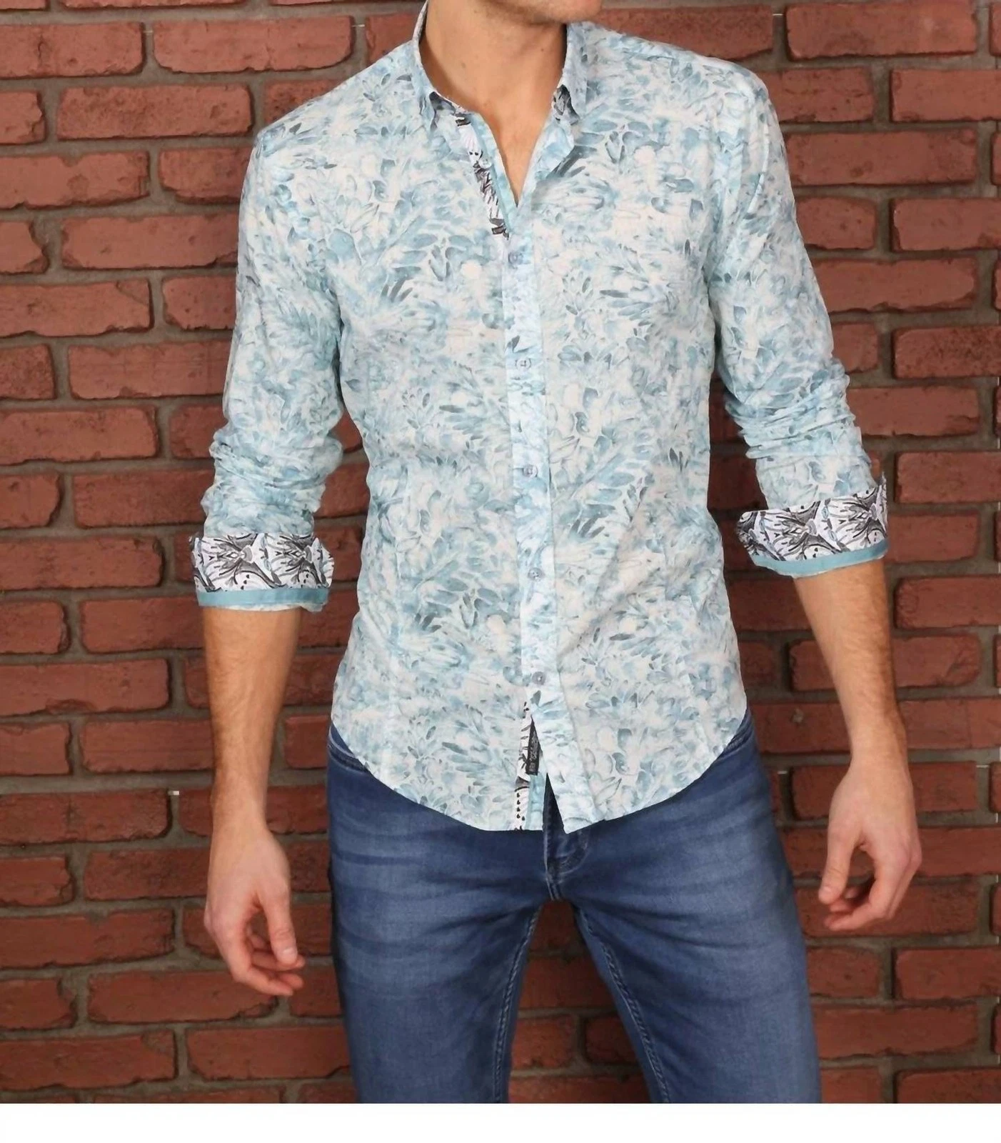 Eight X Long Sleeve Floral Button Down Shirt Size S