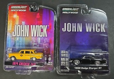 2021 Greenlight John Wick 1968 Dodge Charger RT & 1974 Checker Taxi