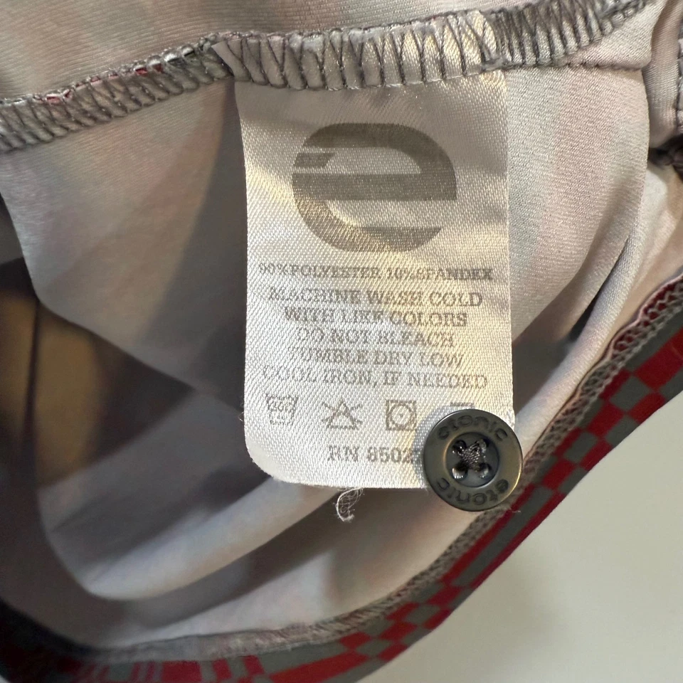 Etonic Mens Golf Polo Shirt 2X Large Red Grey Checkered Short Sleeve Athletic - Image 4 of 4