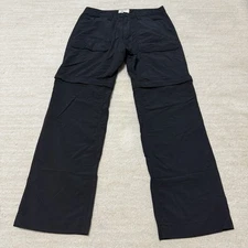 Old Navy Convertible Tech Pants Black Nylon Wide Leg Cargo Lightweight Men's 32