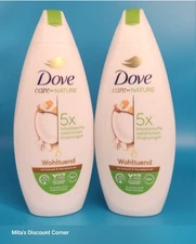 Dove Body Wash Shower Gel Care By Nature Coconut/Almond 225ml -7.60 fl oz - 2 PK