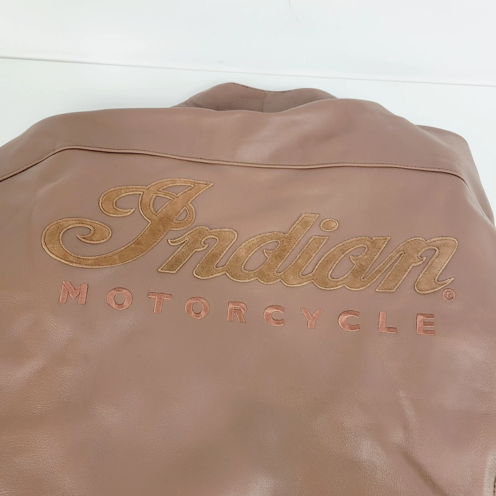 Indian Motorcycle Getaway Leather Jacket Brown Cowhide Riding Jacket OEM - product detail image 10