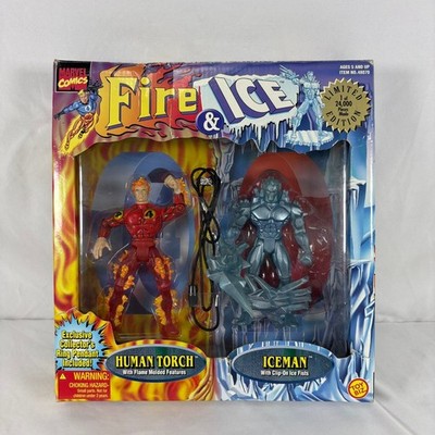 Toy Biz Marvel Fire & Ice Action Figures Human Torch Iceman 2-Pack 1997 Limited