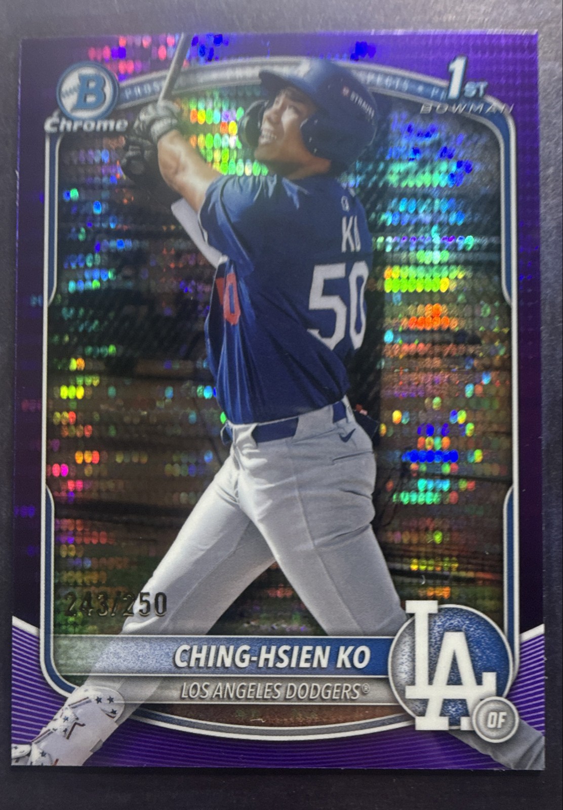 2025 Bowman Chrome - Ching-Hsien Ko #BCP-224 Purple Pulsar Refractor /250