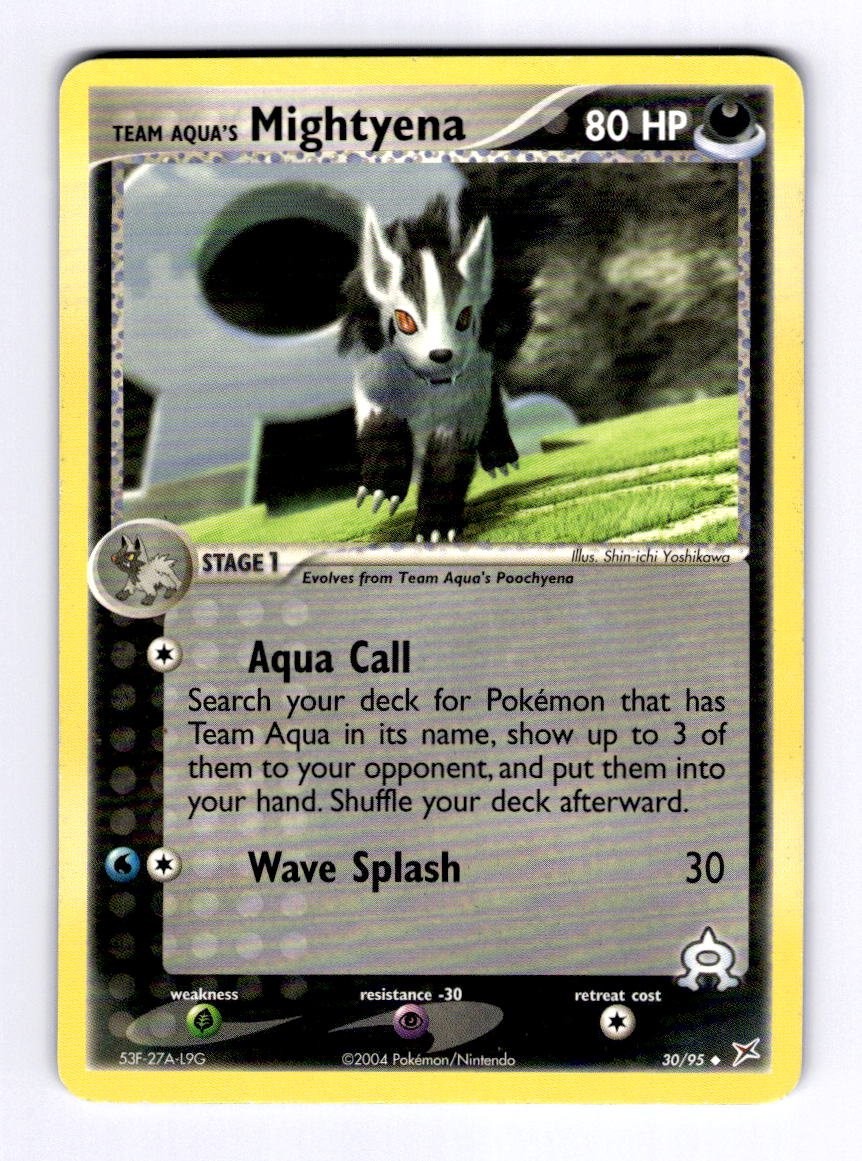 Team Aqua's Mightyena - 3 Team Magma vs Team Aqua #30 (2004) Uncommon NM Pokemon
