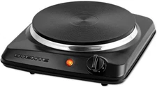 OVENTE Electric Countertop Single Burner, 1000W Cooktop with 7.25 Inch Cast Iron