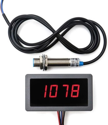 QWORK 4 Digital LED Tachometer RPM Messgerät Induktiv NPN