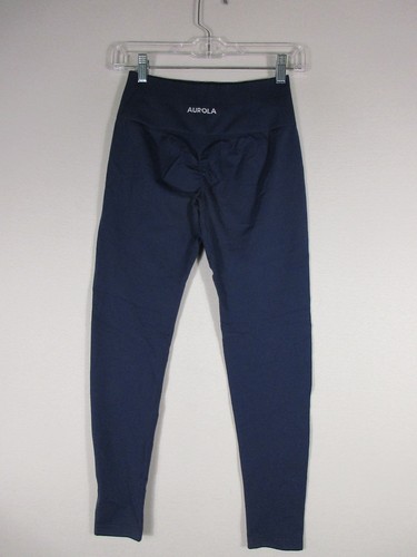 Leggings Yoga Aurola Donna Elasticizzati Performance Elasticizzati Vita Taglia XS Blu - Foto 4 di 5