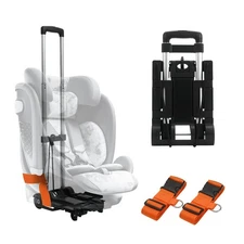 Car Seat Travel Cart, Carseat Stroller Roller for Airport with 2 Straps, Car ...