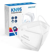 KN95 Face Mask 30 Pack, KN95 Masks White Cup Masks Breathable 5-Layer Filter ...