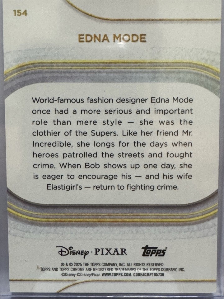 2025 Topps Chrome Disney - Mini Diamond Refractor Edna Mode #154 | eBay