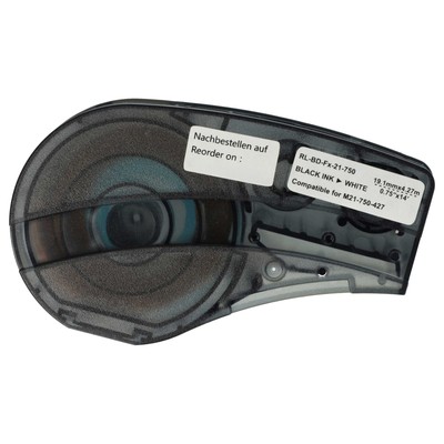 Schriftband für Brady M210 M210-LAB M211 Schwarz/Weiß Vinyl 19,05mm 4,27m