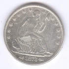 1873 Seated Liberty Silver Half Dollar + w/ARROWS + Circulated + No Reserve!