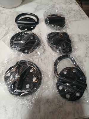 SET 6Heavy Duty Steel D Rings  TIE DOWN DURABLE 3600 LBS Breaking Strength NEW