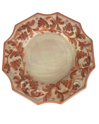 Vietri (Italy) Arabesco Handpainted Scalloped Rims Earthenware Dinner Plate