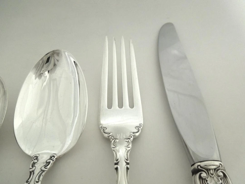 Set di posate da 6 pezzi in argento sterling Gorham con manico ornato - Immagine 2 di 4