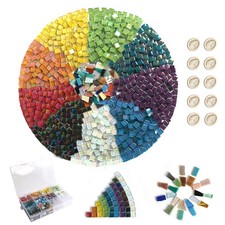 1.5lb Mosaic Tiles Assorted Iridescent Crystal Mosaic Tiles for Crafts, Glass...