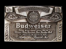 NF27135 VINTAGE 1970s  GENUINE BUDWEISER KING OF BEERS  BOOZE BERGAMOT BUCKLE