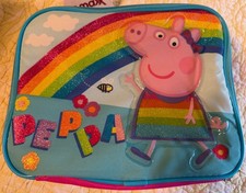 NWT Peppa Pig Lunchbox Glitter Rainbow Flowers Bee