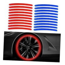 20 PCS Car Wheel Reflective Stickers, Anti-Scratch Night Safety Blue red