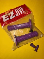EZ Jive Handles RARE - Red-purple BMX Octo Grips With Matching Valve Stem Covers