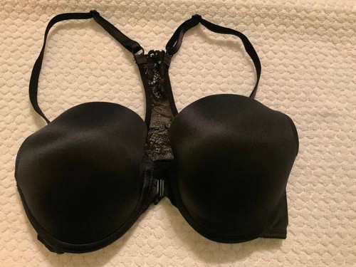 FELINA CARESS LACE RACERBACK PUSH UP UNDERWIRE BRA #23533 BLACK SIZE 32 C - Picture 5 of 7