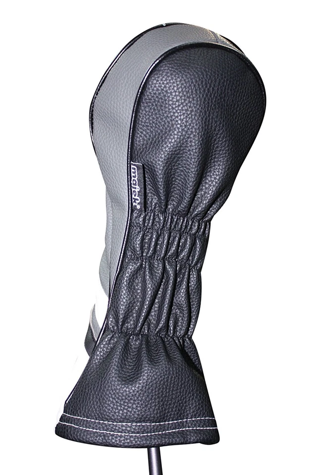 Majek Retro Golf #1 Driver Headcover Gray Black and White Vintage Leather Style - Image 4 of 4