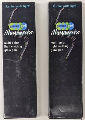 2 Lot of Illumiwrite Gamma Garb Multi-Color Light Emitting Glow Pen Case & Box