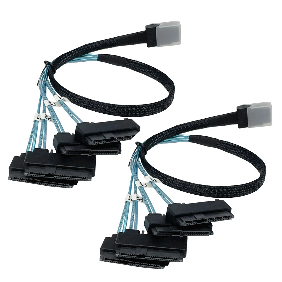 迷你SAS SFF-8087至4 SAS SFF-8482硬盘前向突破电缆RAID HBA — 第 2/4 张图片