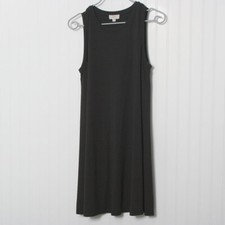 Loft Black Sleeveless Round Neck ALine Poly Blend Dress Medium