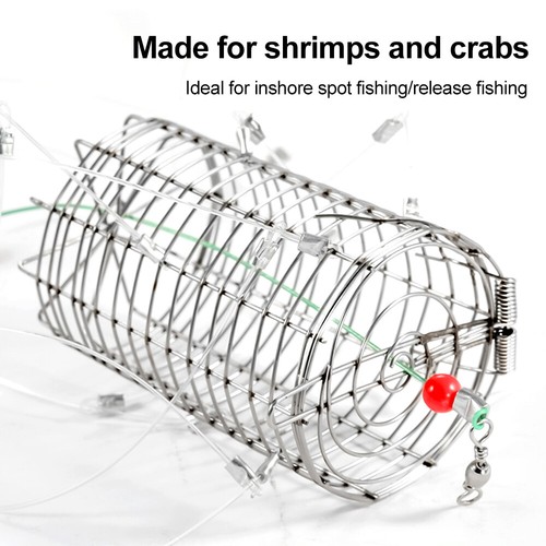 Metallkrabbe Hummerfalle Schlinge Käfig Topf Pier Bootsrute Strand Meer Angeln Köderfalle - Bild 14 von 17