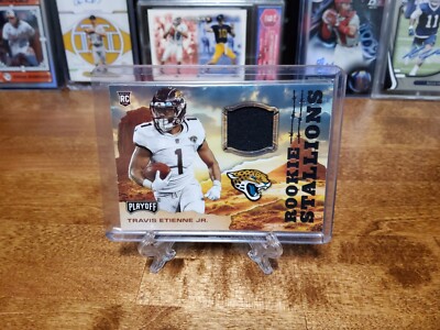 2021 Playoff TRAVIS ETIENNE JR. Rookie Stallions Swatch Jersey Patch RC  JAGUARS