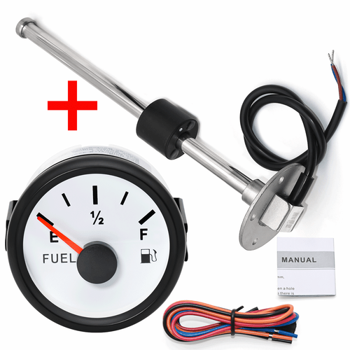 Marine Boat Car Fuel Level Sensor Sender Unit With 2" 52mm Fuel Level Tank Gauge - Bild 1 von 35