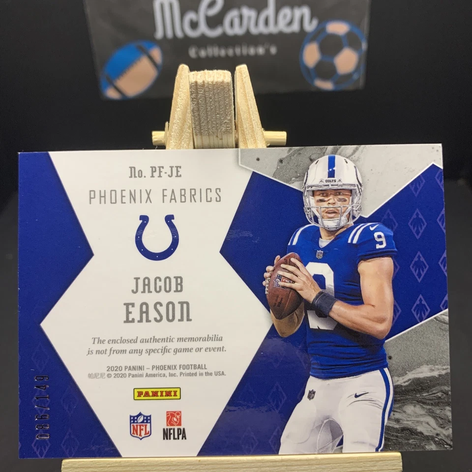 2020 Panini Phoenix Phoenix Fabrics /149 Jacob Eason #PF-JE Rookie RC Colts - Image 2 of 2