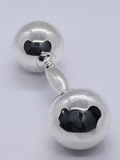 TIFFANY Co Sterling Silver 925 Barbell Rattle 4.35" Long