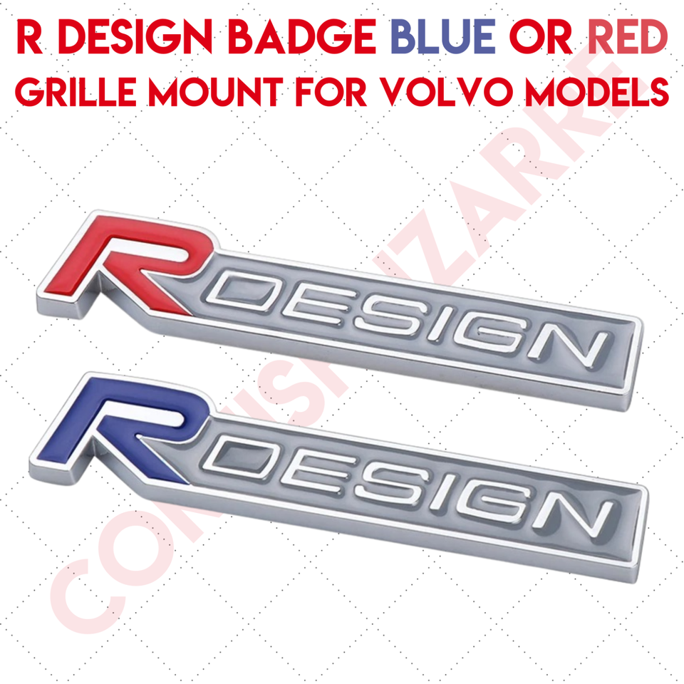 Volvo R Badge Rear R DESIGN BADGE RED OR BLUE GRILL MOUNT FITS VOLVO XC60 V70 S60 V40 V60 ...