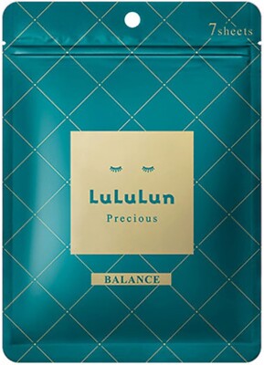 LuLuLun Precious Green Balance Face Mask, 7 sheets, fragrance free