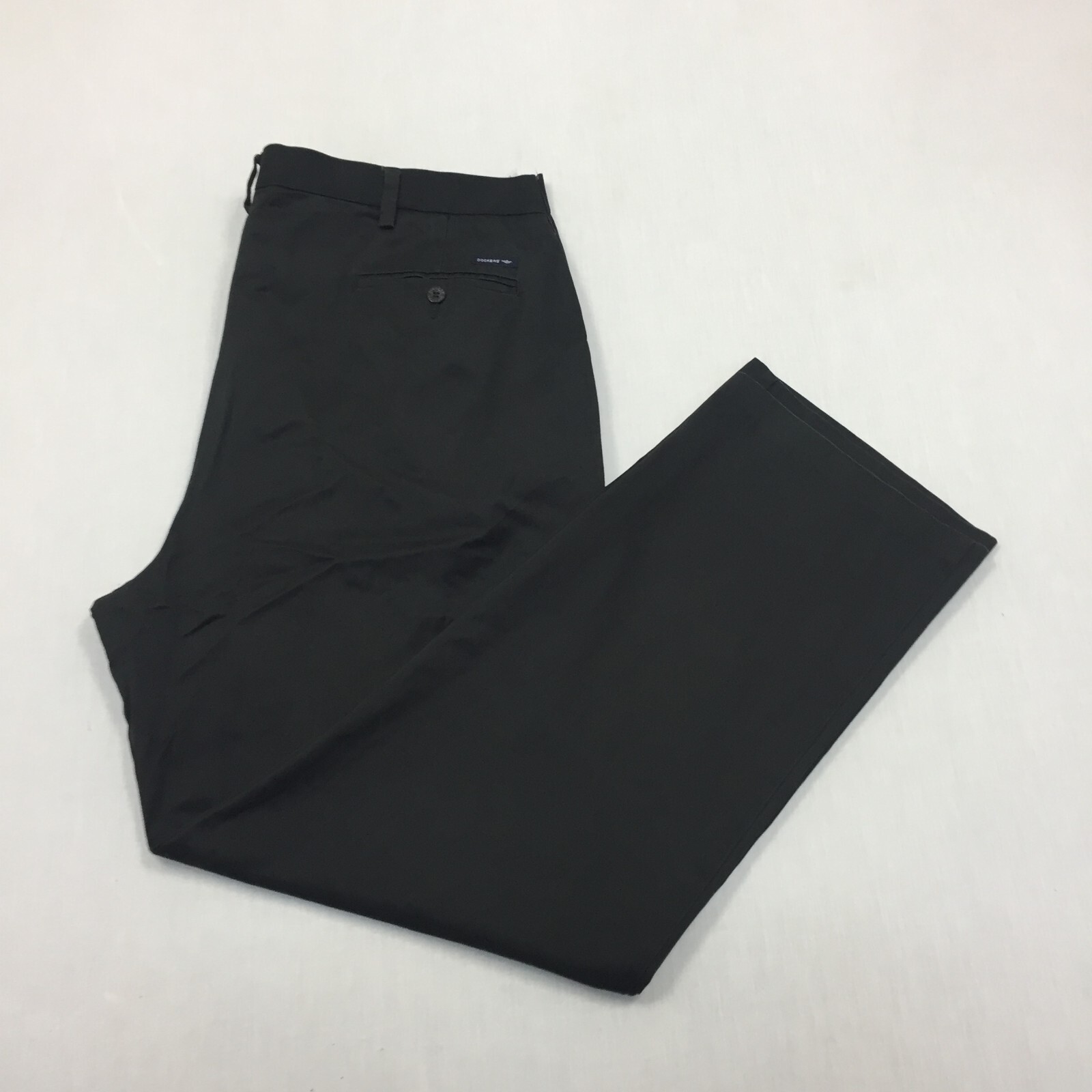 Dockers D3 Chino Trousers Cotton Pants Straight Fit Mens Size 42W 32L Black