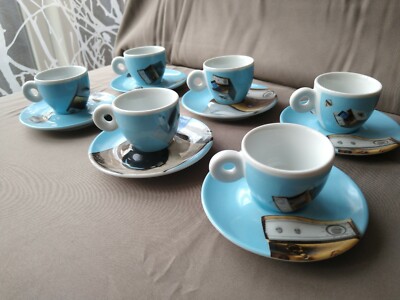 ILLY Norma J. International Flight 6 Espresso Cups - Complete set 2002   New