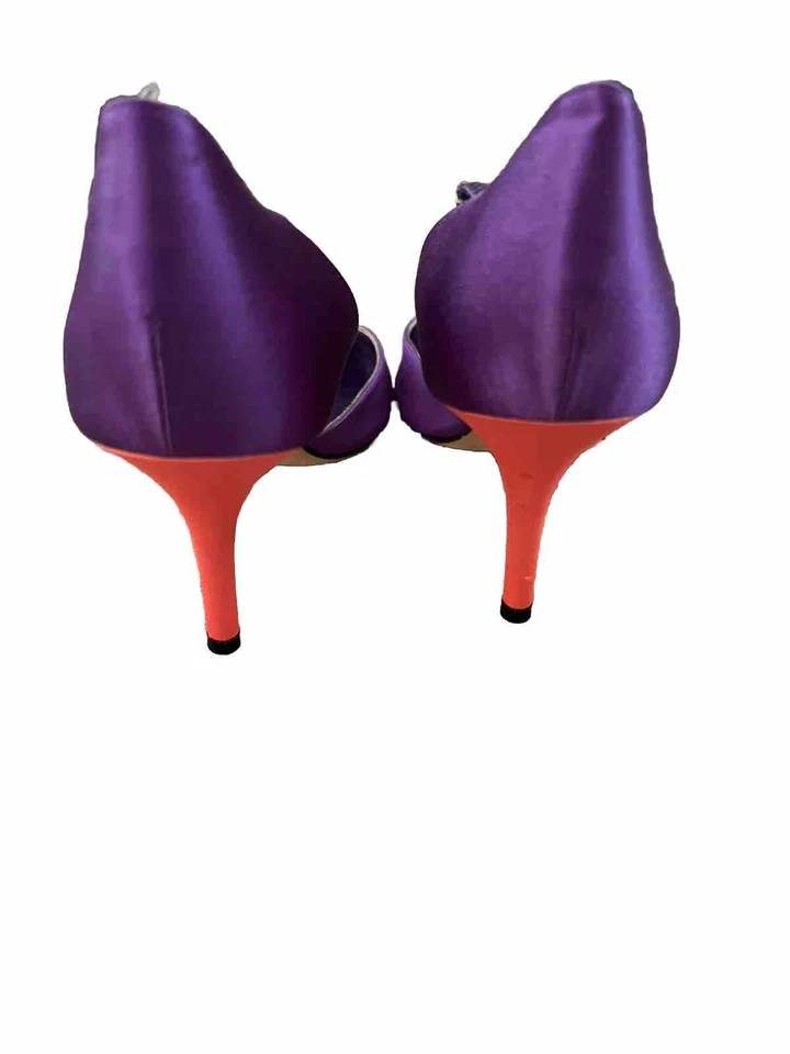 Zapatos para mujer Christian Lacroix Paris, punta cerrada, tacones morados-naranja. Talla 8 Foto 4 de 4