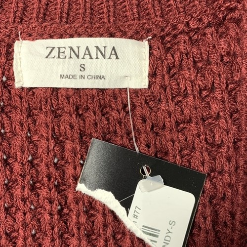 Zenana Red Long Sleeves Knitted Women's Cardigan Sweater Size S - Picture 3 of 8