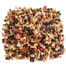 Cedilis 2000 Pcs Printed Wooden Beads, 5mm to 21mm Assorted African Beads, Lo...