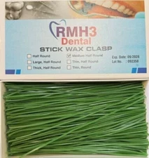 Clasps Wax in Stick Medium Half Round Green Color Thickness 1.2 MM 