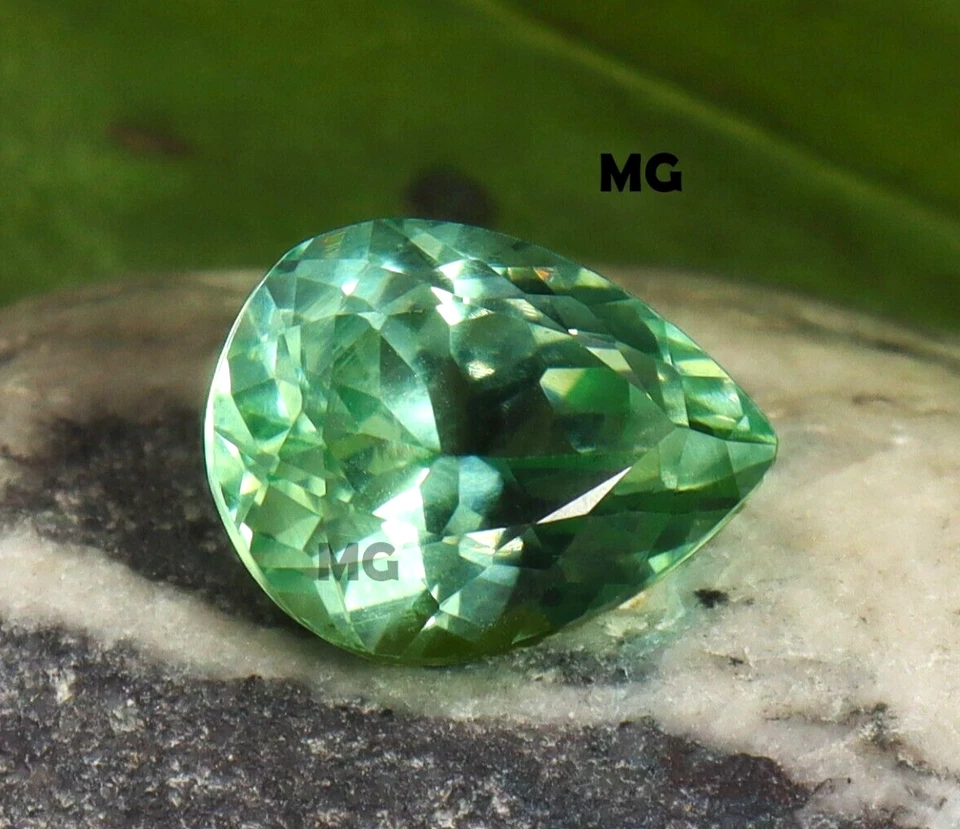 7.50 Karat AAA Natürlich Brasilien Grün Paraiba Turmalin Tropfenschliff Lose - Bild 2 von 4